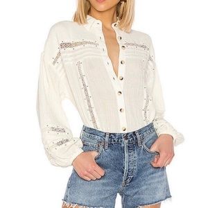 Free People Summer Stars Button Down Shirt